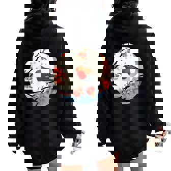 Adorable Motif De Rouge-Gorge Rouge En Fleurs De Cerisier Sweat à capuche oversize pour femme avec imprimé dans le dos - Cadeauxyz