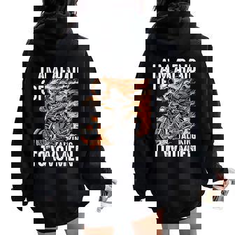 I Am Afraid Of Talking To Cringe Skeleton Women Oversized Hoodie Back Print | Mazezy