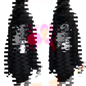 African American Fight Breast Cancer Awareness Month Women Oversized Hoodie Back Print | Seseable CA