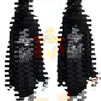 Afro Black Woman African Melanin Queen Black History Month Women Oversized Hoodie Back Print | Mazezy