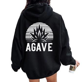 Agave Minimalist Desert Plant Women Oversized Hoodie Back Print - Thegiftio UK