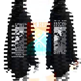 Aim High Swing Low Croquet Women Oversized Hoodie Back Print | Mazezy