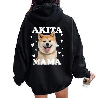 Akita Mamma Cane Mamma Mamma Mamma Felpa con cappuccio oversize da donna con stampa posteriore - Novitaregali