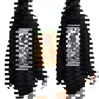 American Bully Tarot Card Floral Puppy Animal Dog Lover Women Oversized Hoodie Back Print | Mazezy