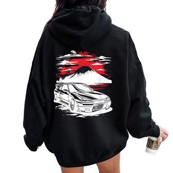 Asiático Jdm Tuning Legend Drift Car Es Niños Women Oversized Hoodie Back Print - Regaloses