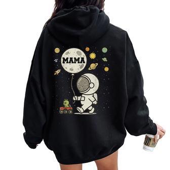 Astronaut Mama Space Birthday Women Oversized Hoodie Back Print | Mazezy
