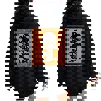 Atlas Titan Con Globo Celestial Historia Mitología Griega Women Oversized Hoodie Back Print - Regaloses