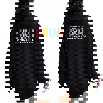 Attendance Matters Bruh Teacher School Attendance Clerk Women Oversized Hoodie Back Print | Seseable UK