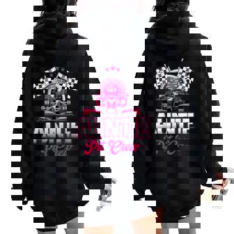 Auntie Pit Crew Race Car Birthday Girl Party Racing Family Women Oversized Hoodie Back Print | Seseable UK