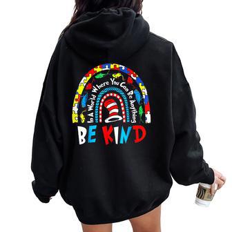 Autism Awareness For Teacher Why Fit In Doctor Cat Hat Cool Women Oversized Hoodie Back Print | Mazezy