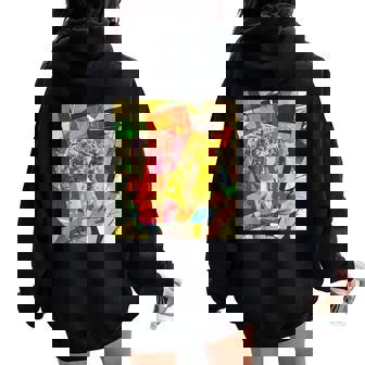 Avant Garde Aesthetic David Head Statue Greek Statue Women Oversized Hoodie Back Print | Mazezy