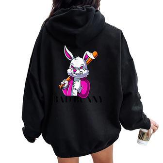 Bad Bunny Hombres Y Conejo Amantes Women Oversized Hoodie Back Print - Regaloses