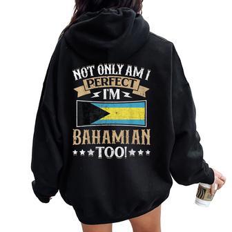 Bahamas Flag Proud Bahamians & Women Women Oversized Hoodie Back Print - Thegiftio UK