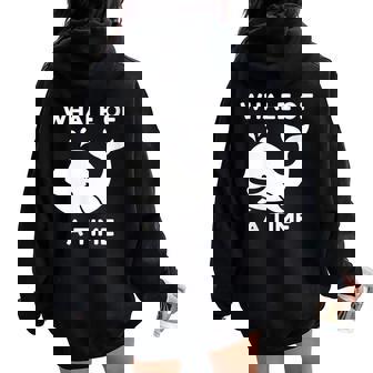 Baleine D'un Temps Animal Océanique Mignon Humour Nautique Sweat à capuche oversize pour femme avec imprimé dans le dos - Cadeauxyz