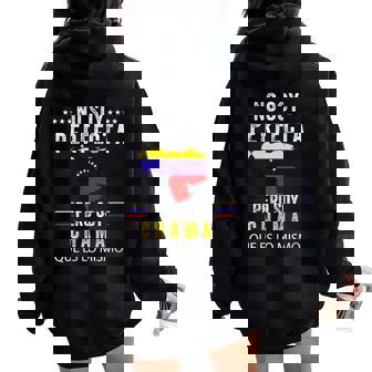 Bandera Deenezuela Banderaenezolana Cuello Women Oversized Hoodie Back Print - Regaloses