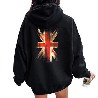 Bandera Reino Unido Uk Flag Union Jack Banderas Hombre Cuello Women Oversized Hoodie Back Print - Regaloses