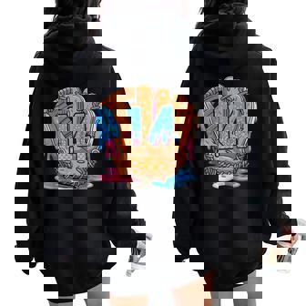 Baseball 14 Year Old Ice Cream Drip 14Th Birthday Boy Girl Women Oversized Hoodie Back Print | Seseable CA