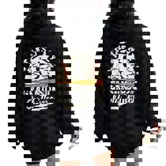 Baseball Grandma Grandpa That's My Grandson Out There Sports Women Oversized Hoodie Back Print | Mazezy