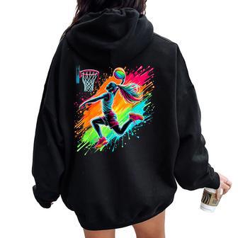 Basketball Player Girl Basketballer Women Oversized Hoodie Back Print - Thegiftio UK