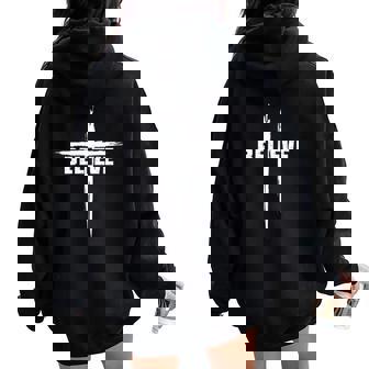 Believe Christian Cross For Christians Women Women Oversized Hoodie Back Print | Mazezy
