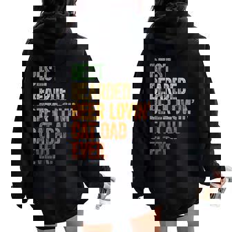 Best Bearded Beer Lovin Cat Dad Pet Lover Owner Felpa con cappuccio oversize da donna con stampa posteriore - Novitaregali