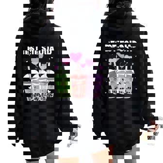 Bestie Squad Bubble Tea Cute Kawaii Friends Lovers Bff Girls Women Oversized Hoodie Back Print | Mazezy