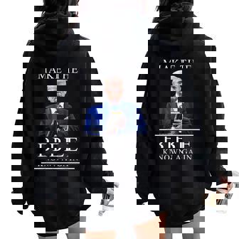 Make The Bible Known Again – President Trump Christian Women Oversized Hoodie Back Print | Mazezy