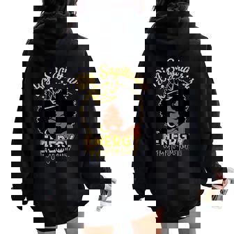 Big Sagittarius Energy African American Afro Black Women Women Oversized Hoodie Back Print | Seseable CA