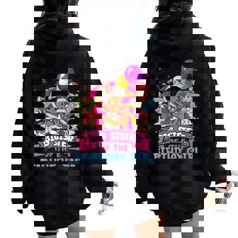 Big Sister Birthday Girl Party Pink Doll Family Decorations Women Oversized Hoodie Back Print - Thegiftio