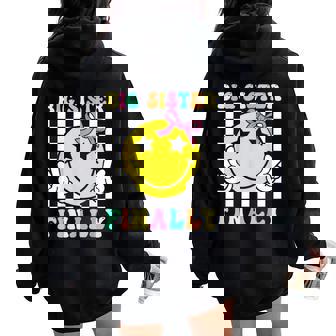 Big Sister Finally Retro Big Sister Girls Toddlers Women Oversized Hoodie Back Print | Seseable FR