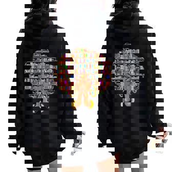 Black History Month Afro Girls Book Lover Librarian Women Oversized Hoodie Back Print | Mazezy