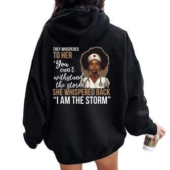 Black History Nursing Nurse Proud African American Ladies Women Oversized Hoodie Back Print - Thegiftio