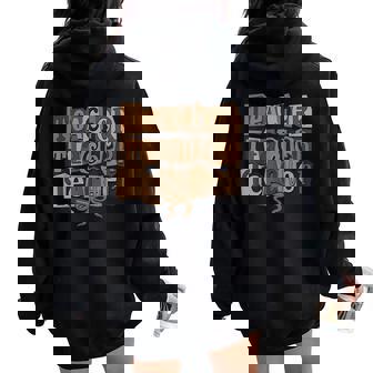 Black History Teacher Bow Afro Woman African American Women Women Oversized Hoodie Back Print - Thegiftio