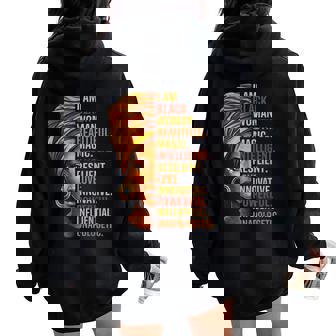 I Am Black Woman Black History Bhm Melanin African Womens Women Oversized Hoodie Back Print - Thegiftio