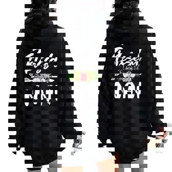 Blessed To Be Called Nani Floral Arrow Women Oversized Hoodie Back Print | Mazezy