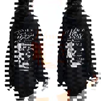 Blessed By God For 75 Years Old 75Th Birthday Party Queen Women Oversized Hoodie Back Print - Thegiftio