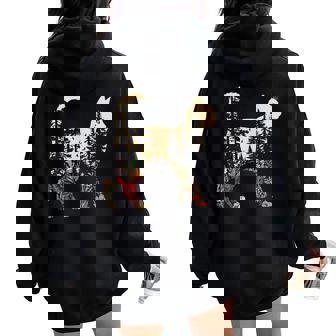 Boho Cat Plants Forest Nature Wildflower Hiking Camping Women Oversized Hoodie Back Print | Seseable UK