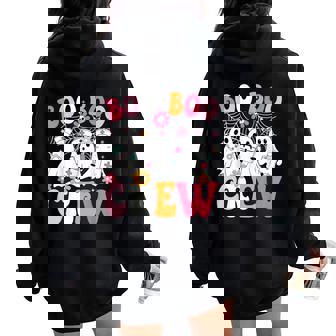 Boo Boo Crew Spooky Nurse Ghost Nursing Halloween Nurse Women Oversized Hoodie Back Print | Mazezy