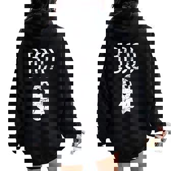 Boo Ghost Vintage Halloween Fall Trick Treat Women Oversized Hoodie Back Print - Thegiftio