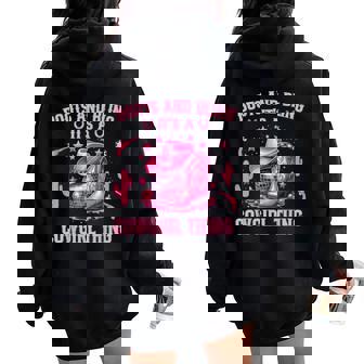 Boots And Bling Its A Cowgirl Thing Love Country Girls N Women Oversized Hoodie Back Print | Seseable FR