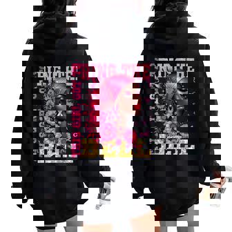 Breast Cancer Awareness Chemo This Girl Got To Ring The Bell Women Oversized Hoodie Back Print | Mazezy