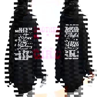 Brother Of The Birthday Girl Family Pink Coquette Bow Women Oversized Hoodie Back Print | Seseable FR