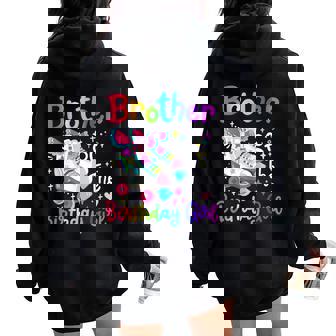 Brother Of Birthday Girl Skater Roller Skate Family Party Women Oversized Hoodie Back Print - Thegiftio