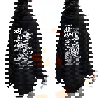 Bruh The Math Ain't Mathin' Show Your Work Halloween Teacher Women Oversized Hoodie Back Print - Thegiftio