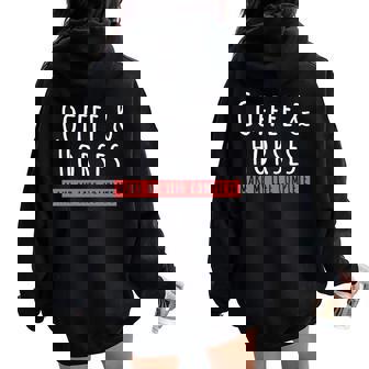 Café Y Caballos Amantes Del Café Jinetes De Caballos Es Manga Larga Women Oversized Hoodie Back Print - Regaloses