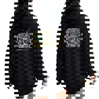 Camo Patriotic Mallard Duck Camouflage Flying Duck Hunting Women Oversized Hoodie Back Print | Seseable UK