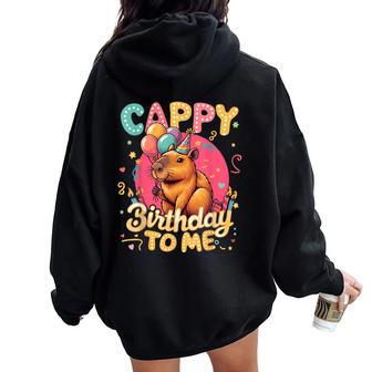 Cappy Birthday To Me Capy Birthday Cute Capybara Boys Girls Women Oversized Hoodie Back Print - Thegiftio UK