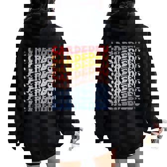 Cardedeu City Groovy Retro Women Oversized Hoodie Back Print - Regaloses