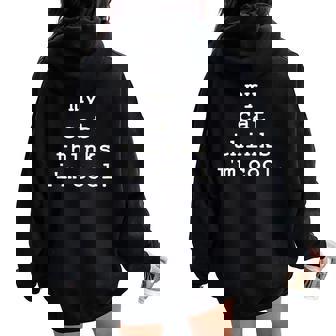 Cat Cats Sarcastic Women Oversized Hoodie Back Print | Seseable FR