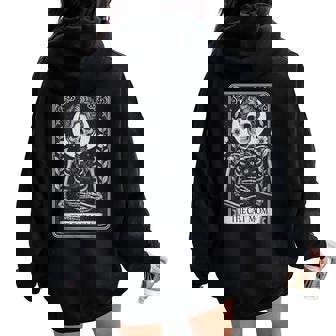 The Cat Lady Tarot Card Women Oversized Hoodie Back Print | Seseable FR